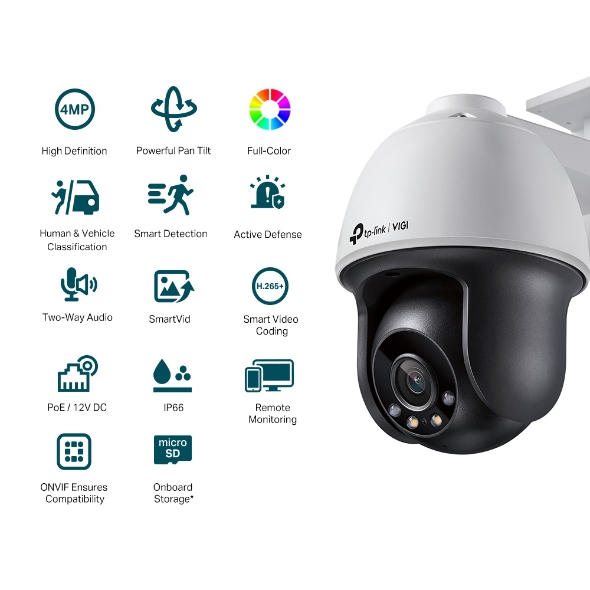 VIGI 4MP Outdoor Full-Color Pan Tilt Network Camera